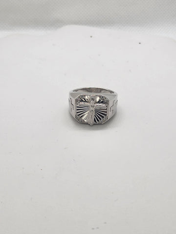 Brand New Sterling Silver 925 Jesus Cross Ring