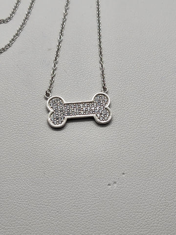 Brand New Sterling Silver 925 Dog Bone Necklace