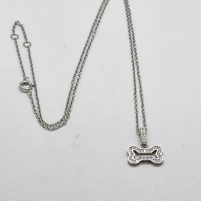 Brand New Sterling Silver 925 Dog Bone Necklace