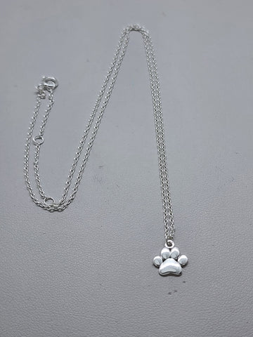 Brand New Sterling Silver 925 Dog Paw Necklace