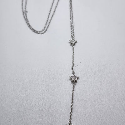 Brand New Sterling Silver 925 Three Stars Necklace