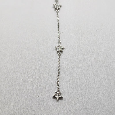 Brand New Sterling Silver 925 Three Stars Necklace