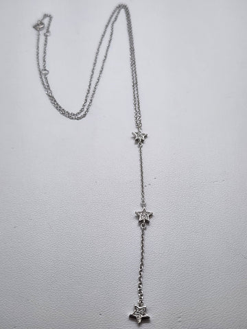 Brand New Sterling Silver 925 Three Stars Necklace