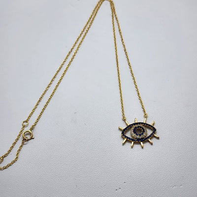 Brand New Sterling Silver 925 Evil Eye Necklace