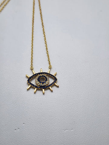 Brand New Sterling Silver 925 Evil Eye Necklace