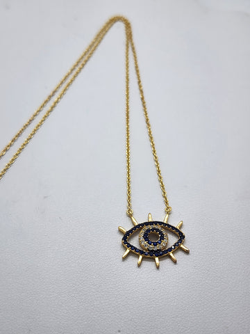 Brand New Sterling Silver 925 Evil Eye Necklace