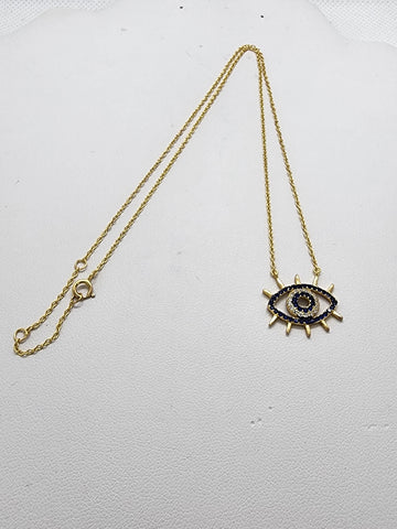 Brand New Sterling Silver 925 Evil Eye Necklace