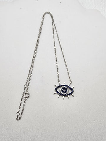 Brand New Sterling Silver 925 Evil Eye Necklace