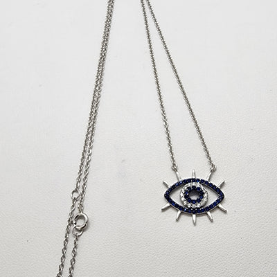 Brand New Sterling Silver 925 Evil Eye Necklace