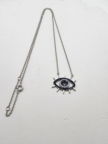 Brand New Sterling Silver 925 Evil Eye Necklace