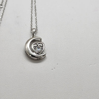 Brand New Sterling Silver 925 Moon Heart Necklace