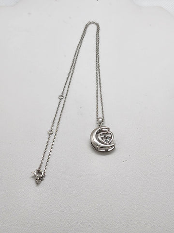 Brand New Sterling Silver 925 Moon Heart Necklace