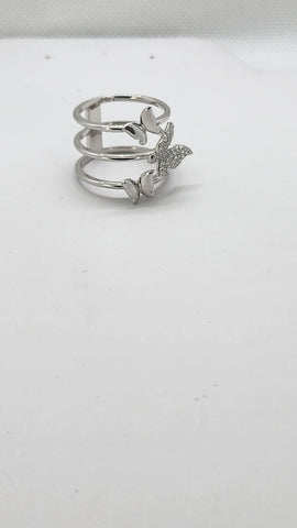 Brand New Sterling Silver 925 Three Butterflies Ring