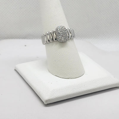 Brand New Sterling Silver 925 Rectangle Cz Ring