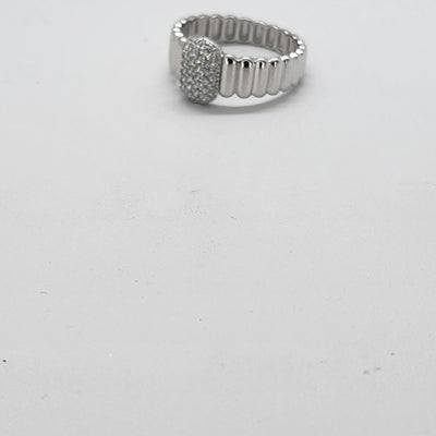 Brand New Sterling Silver 925 Rectangle Cz Ring