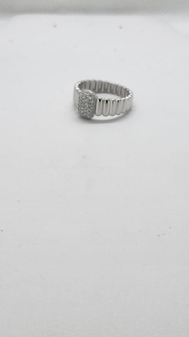 Brand New Sterling Silver 925 Rectangle Cz Ring