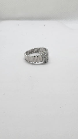 Brand New Sterling Silver 925 Rectangle Cz Ring