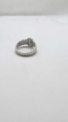 Brand New Sterling Silver 925 Rectangle Cz Ring