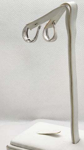 Brand New Sterling Silver 925 Brush Style Cz Earrings