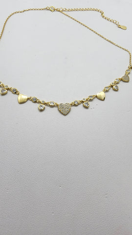 Brand New Sterling Silver 925 Multi Hearts Necklace