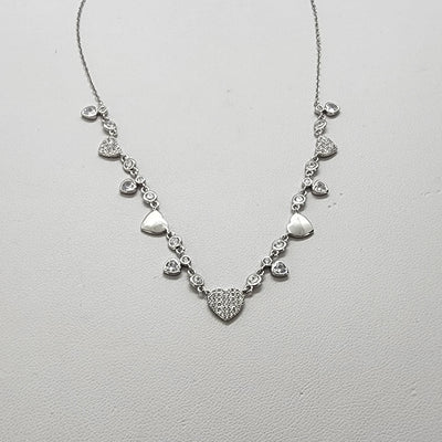 Brand New Sterling Silver 925 Multi Hearts Necklace