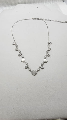 Brand New Sterling Silver 925 Multi Hearts Necklace