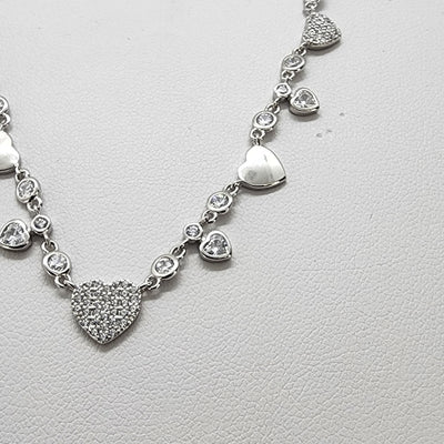 Brand New Sterling Silver 925 Multi Hearts Necklace