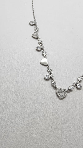 Brand New Sterling Silver 925 Multi Hearts Necklace