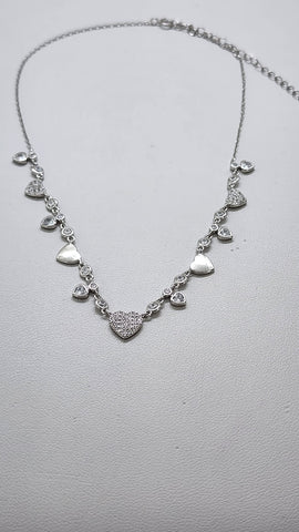 Brand New Sterling Silver 925 Multi Hearts Necklace