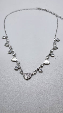 Brand New Sterling Silver 925 Multi Hearts Necklace