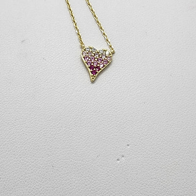 Brand New Sterling Silver 925 Pink Heart Necklace