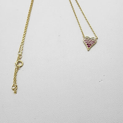 Brand New Sterling Silver 925 Pink Heart Necklace