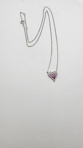 Brand New Sterling Silver 925 Pink Heart Necklace