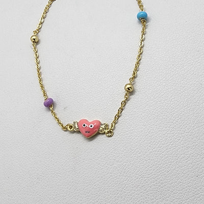 Brand New Sterling Silver 925 Pink Heart Bracelet