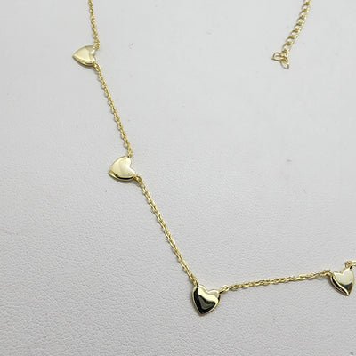 Brand New Sterling Silver 925 5 Hearts Necklace