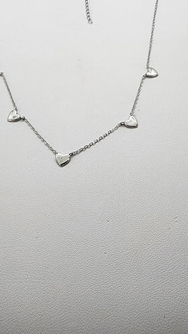 Brand New Sterling Silver 925 5 Hearts Necklace