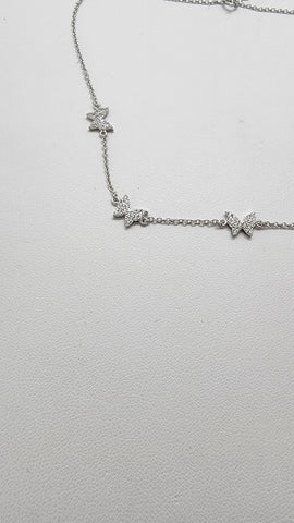 Brand New Sterling Silver 925 Multi Butterflies Necklace