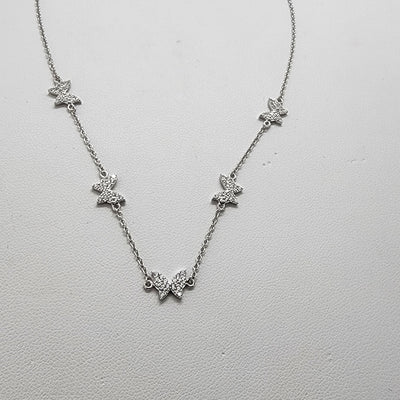 Brand New Sterling Silver 925 Multi Butterflies Necklace