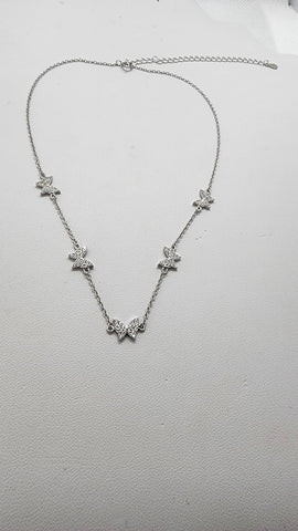 Brand New Sterling Silver 925 Multi Butterflies Necklace