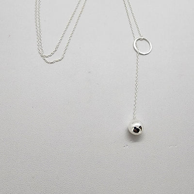 Brand New Sterling Silver 925 Ring Lariat Necklace