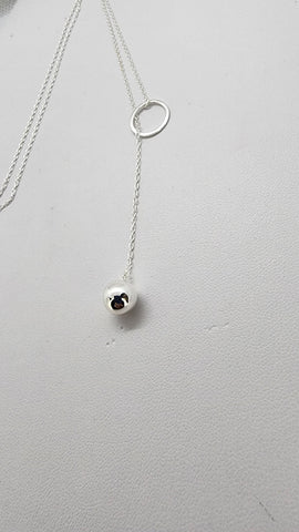 Brand New Sterling Silver 925 Ring Lariat Necklace