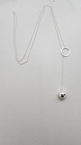 Brand New Sterling Silver 925 Ring Lariat Necklace