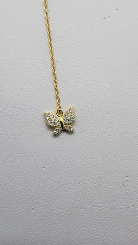 Brand New Sterling Silver 925 Multi Butterflies Necklace