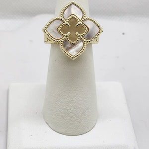 Brand New White Clover Brass Ring