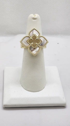 Brand New White Clover Brass Ring