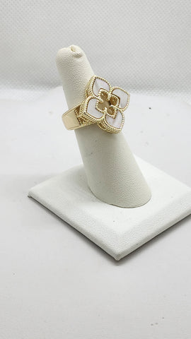 Brand New White Clover Brass Ring