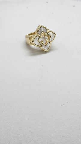 Brand New White Clover Brass Ring