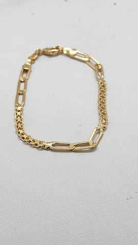 Brand New Brazilian 18k Gold Filled 2 Design Bracelet