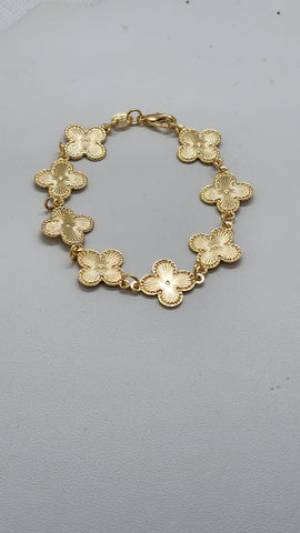 Brand New Brazilian 18k Gold Filled 8 Clover Bracelet