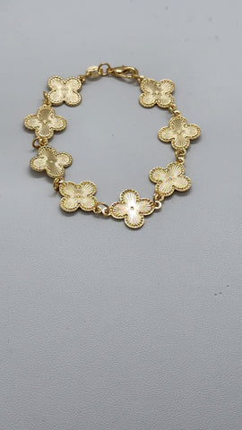 Brand New Brazilian 18k Gold Filled 8 Clover Bracelet